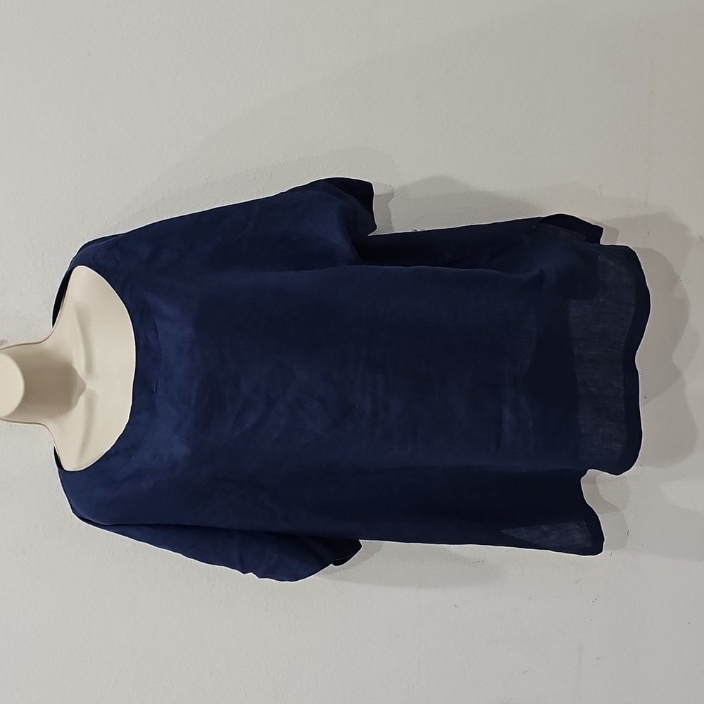Ragno Blue Linen Short Sleeve Lightweight Size M / L